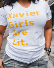 Load image into Gallery viewer, Xavier Girls Are Lit- White T-Shirt
